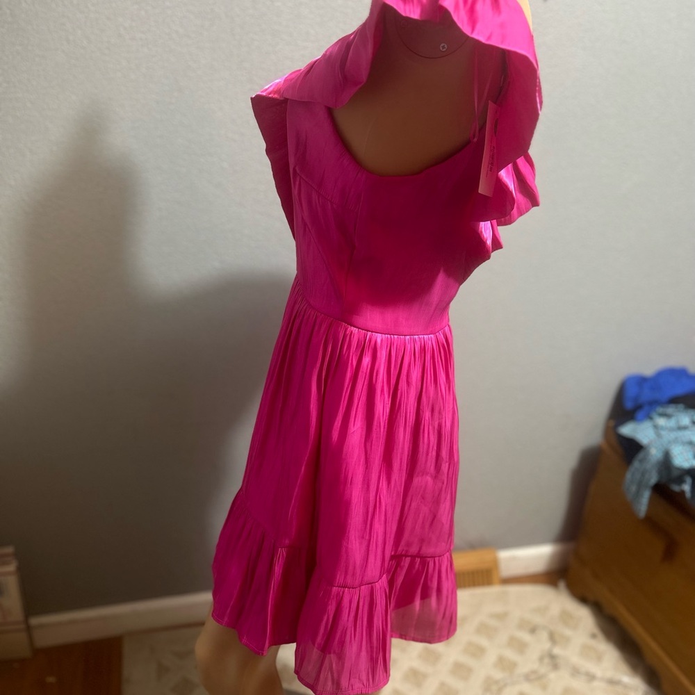TCEC Hot Pink Ruffled Mini Dress - Picture 7 of 12